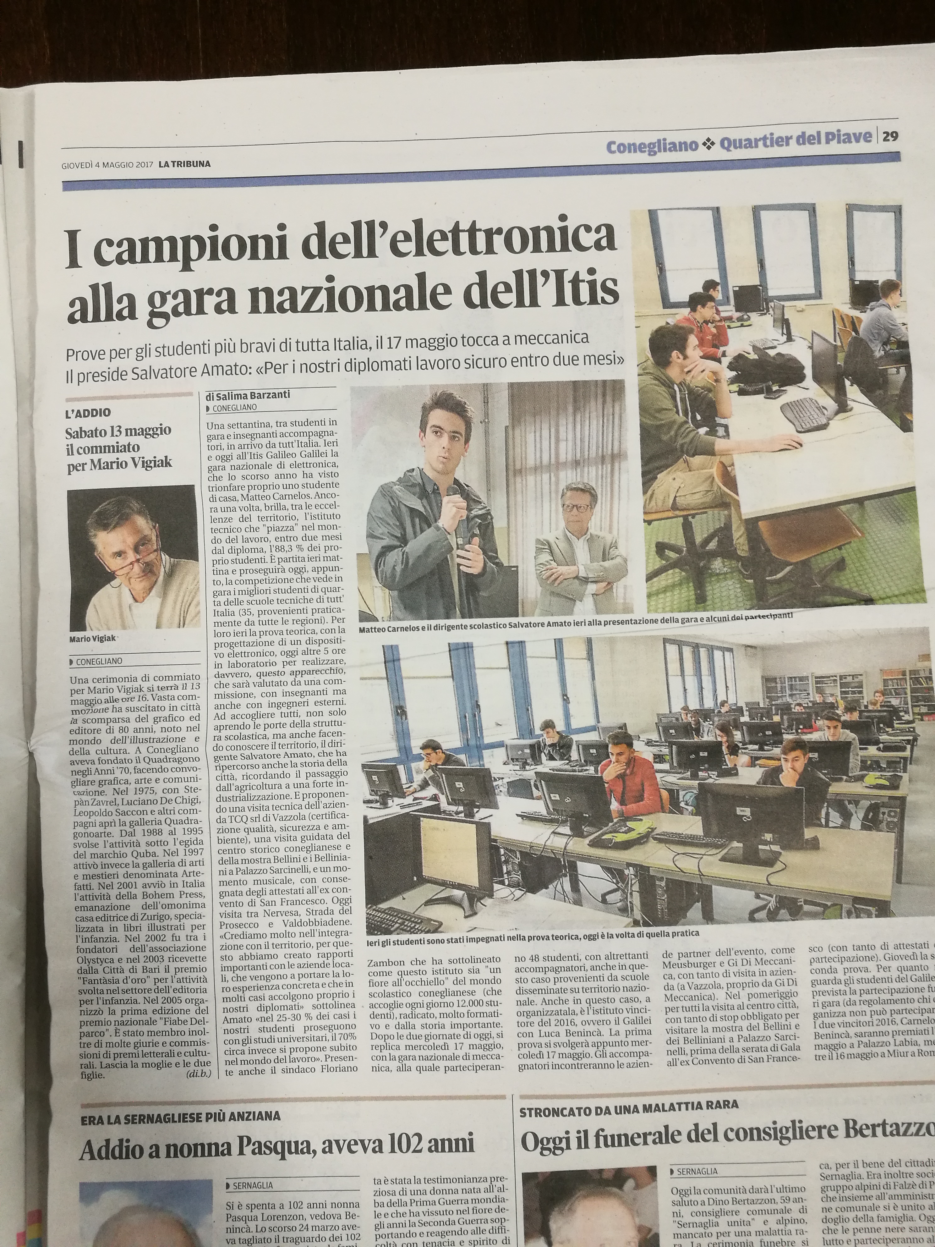 pubblicazione su giornale locale